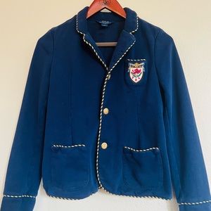 Polo Ralph Lauren Jacket sports coat girls French Navy 3 button long sleeve